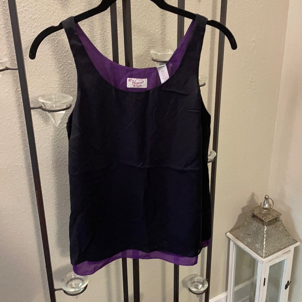 Never worn black/purple silk tank.